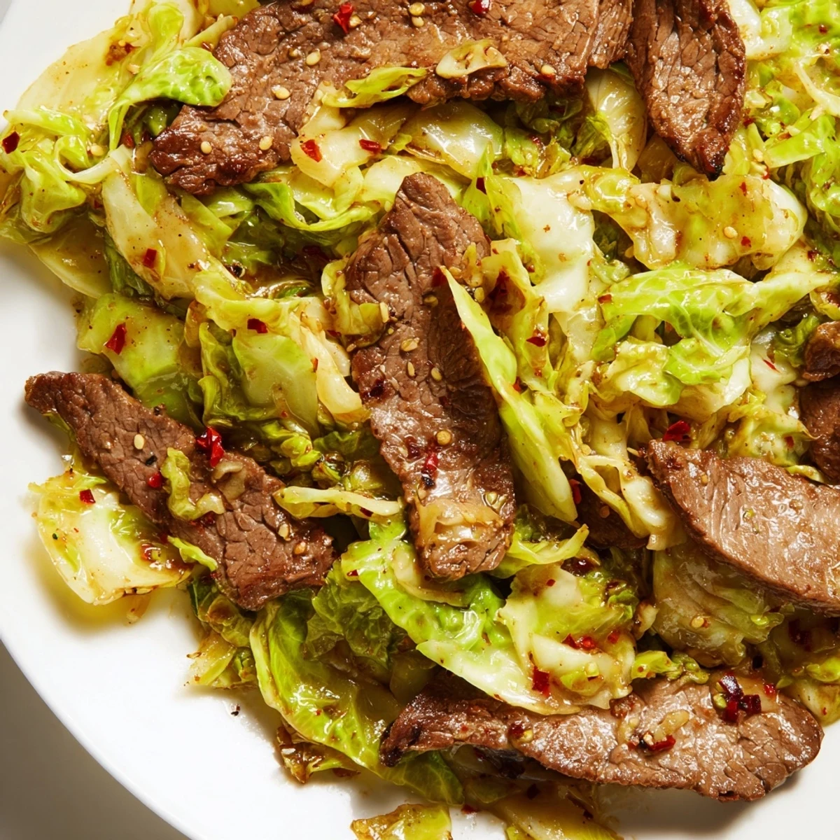 Quick wok cooking creates tender beef and crunchy cabbage in a low-carb Keto Friendly Beef and Cabbage Stir Fry.