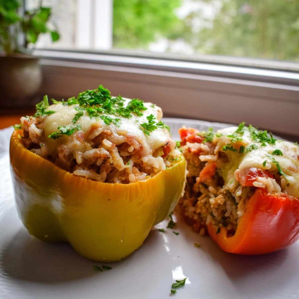 Served alongside a crisp green salad, these Stuffed Bell Peppers with Ground Turkey and Rice offer a comforting, healthy weeknight meal for the family.