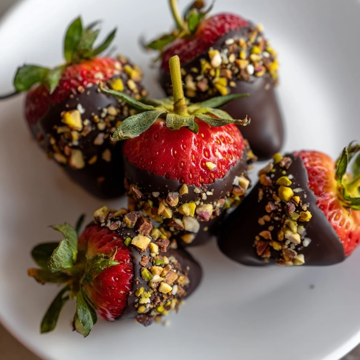 Elegant Valentine chocolate dipped strawberries with nuts, perfect for a romantic treat or edible gift for someone special.