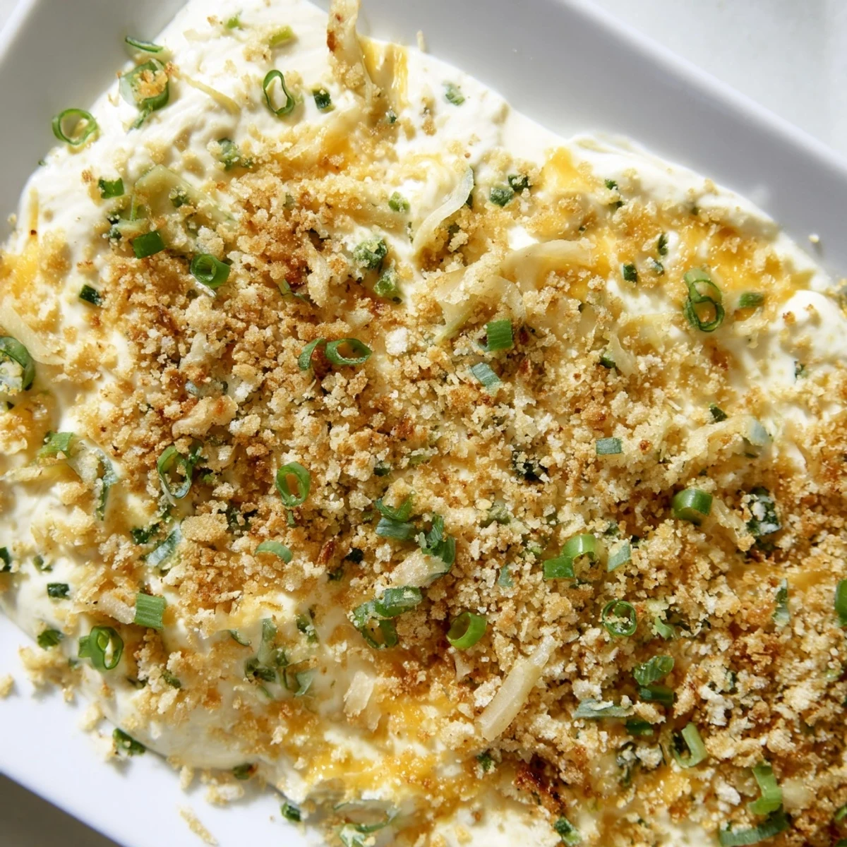Creamy Jalapeno Popper Dip garnished with green onions and jalapeno slices, perfect for game day snacking.