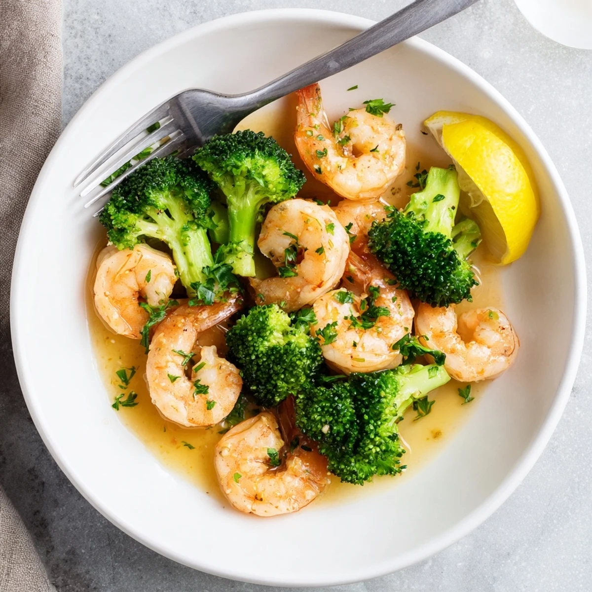 Sizzling skillet of Honey Garlic Butter Shrimp & Broccoli, showcasing juicy shrimp and crisp green broccoli coated in a rich glaze.