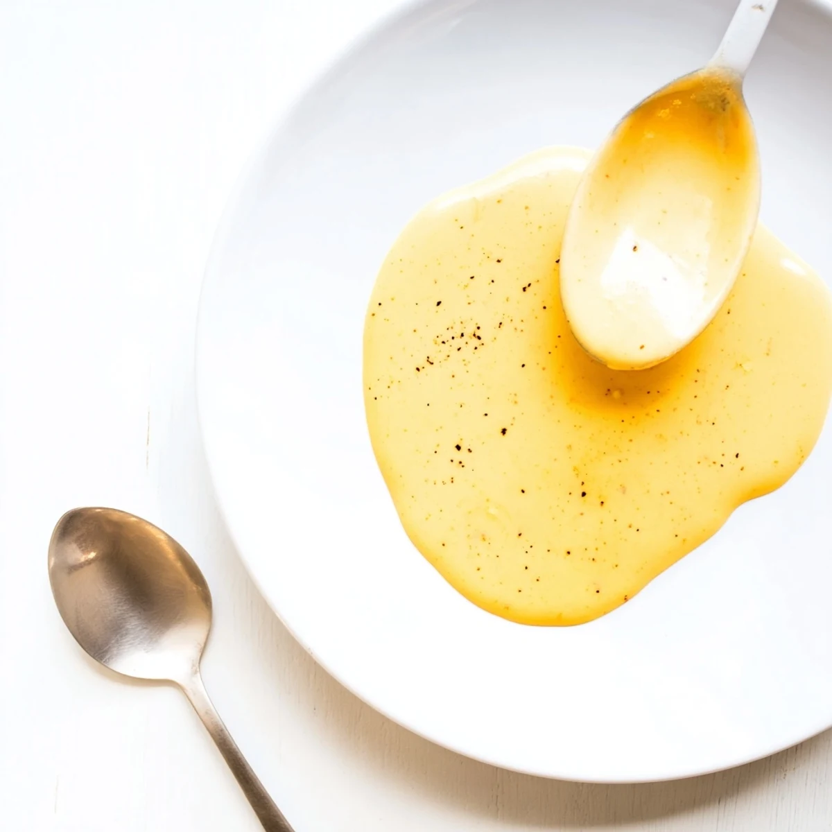 A close-up of smooth, bubbling Snappy Cheddar Sauce being poured over steaming baked potatoes.  