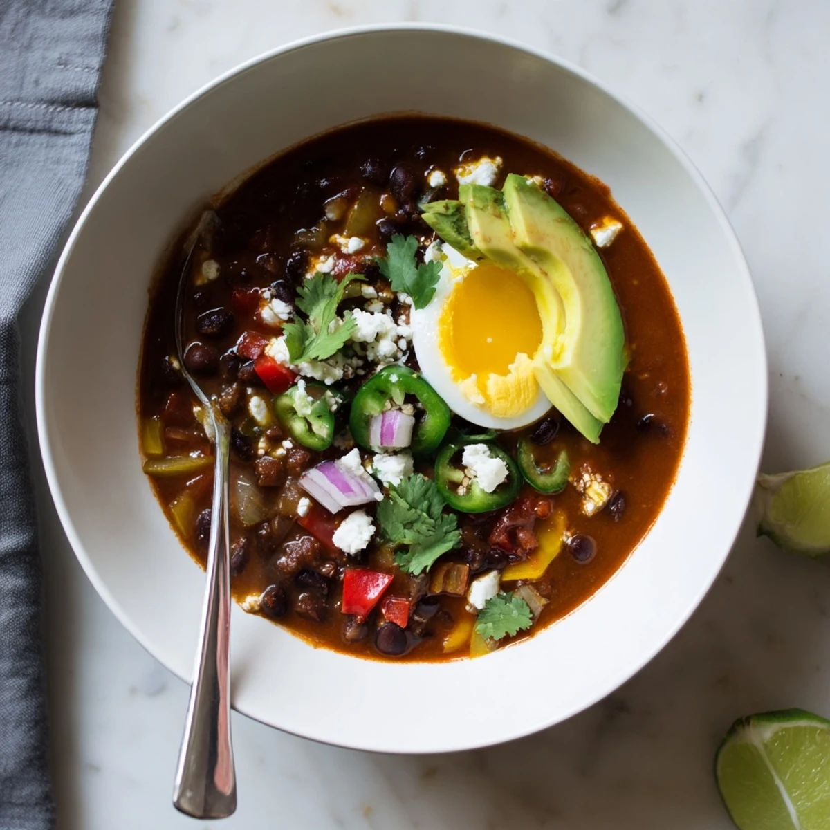 Tender black beans simmered in Mexican spices form the base of this Mexican Braised Beans With Soft Boiled Egg, topped with a creamy yolk.