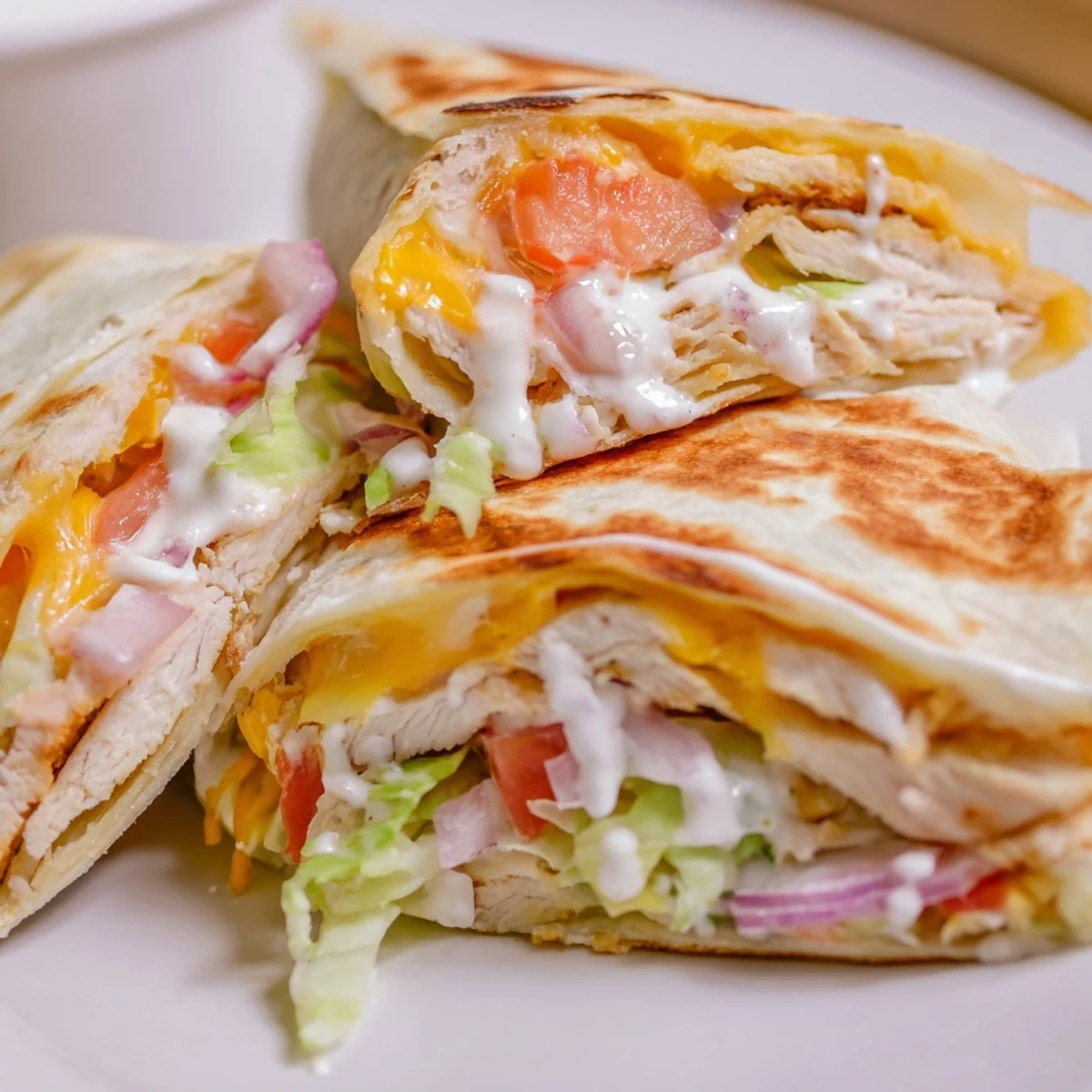 Cheesy Garlic Chicken Wraps