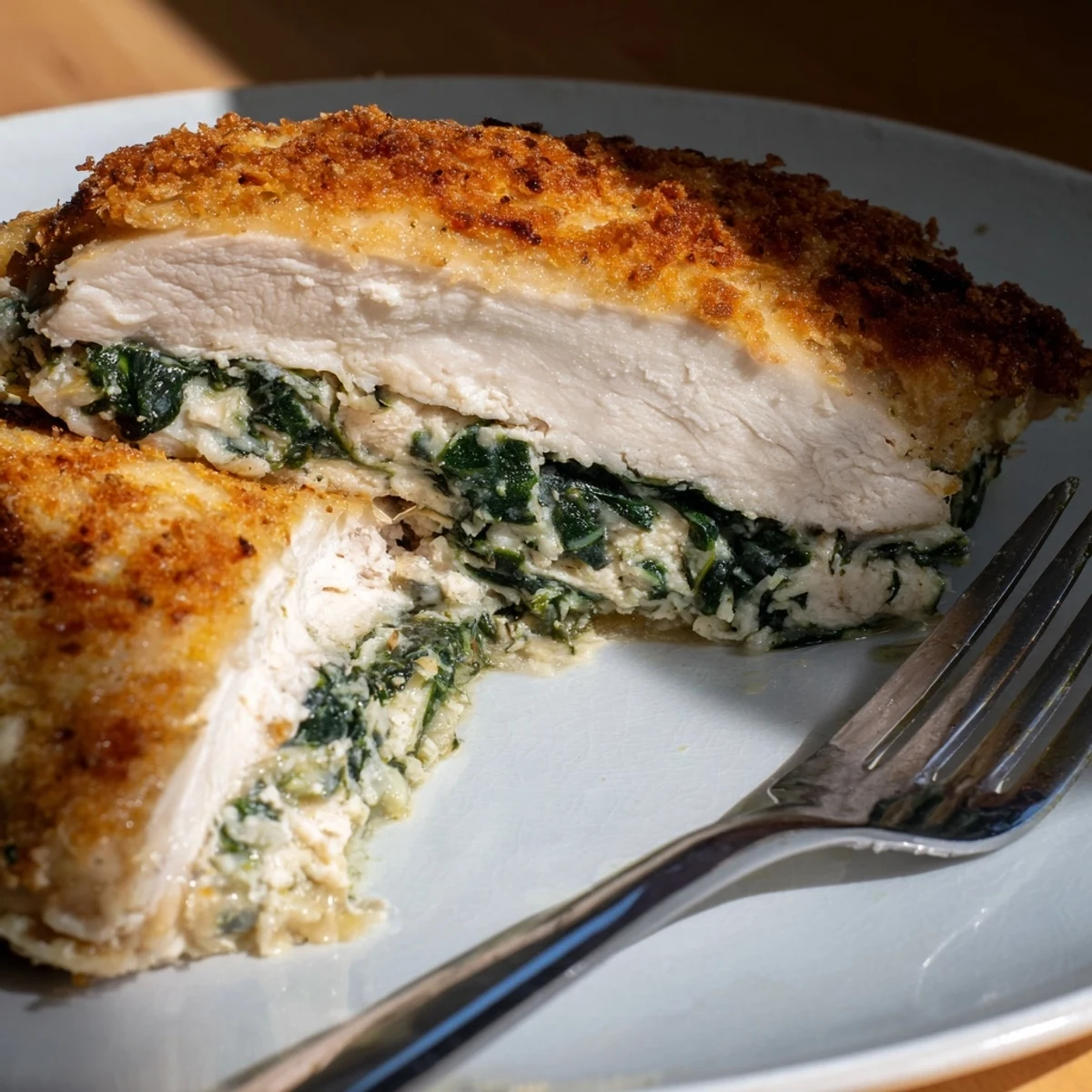 Tender oven-baked chicken breasts filled with rich spinach and ricotta cheese mixture