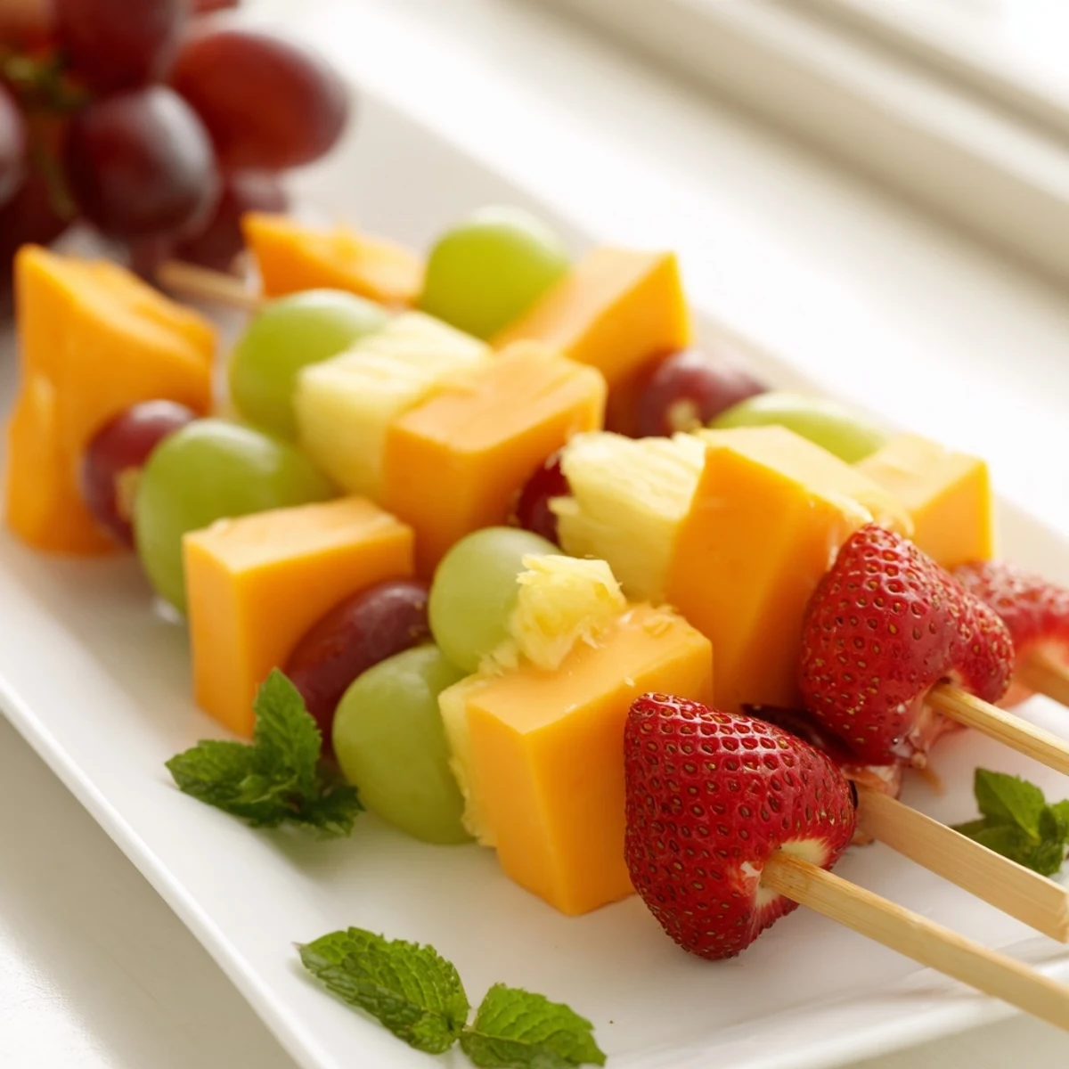 Delicious Fruit And Cheese Kabobs