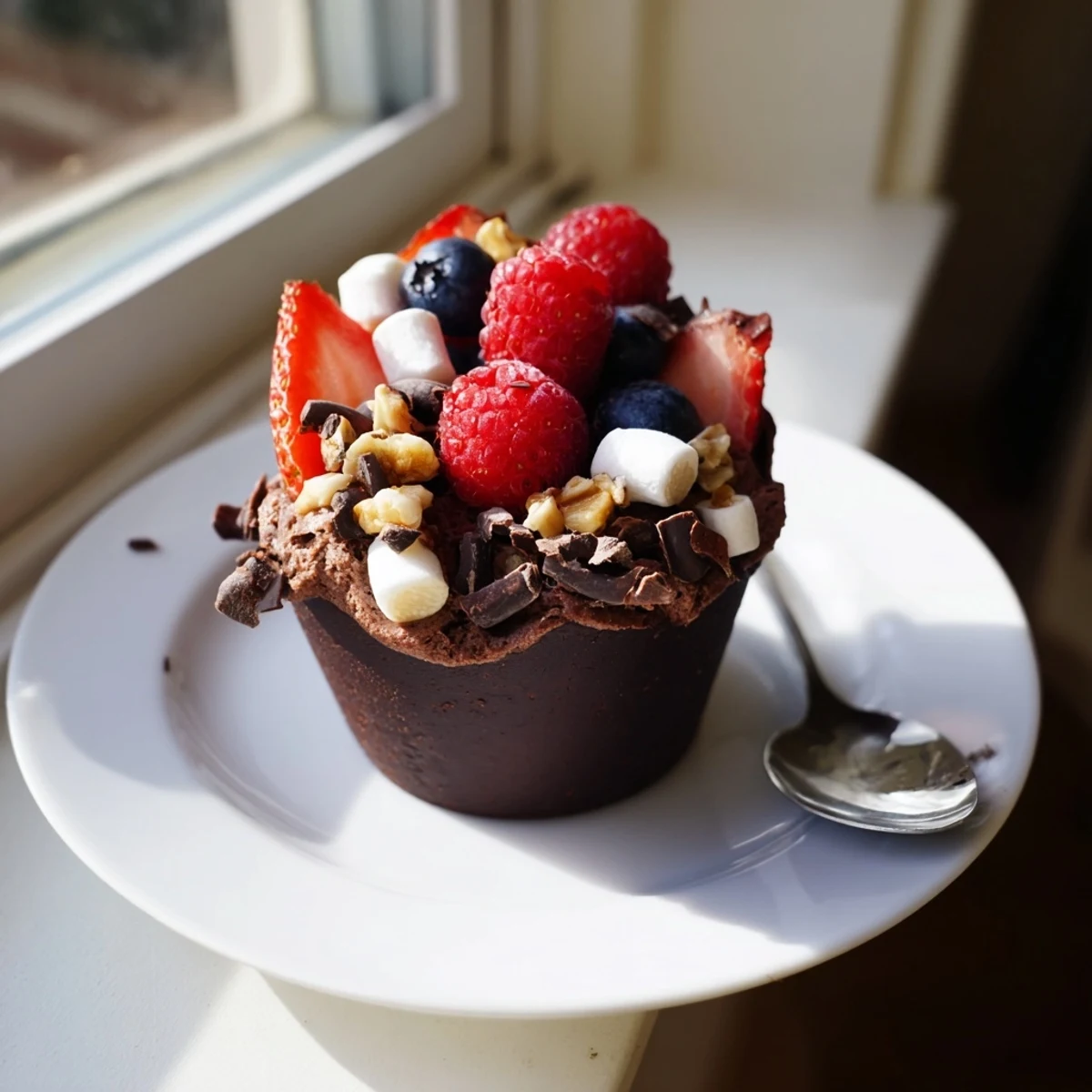 Decadent chocolate grazing cups filled with silky mousse and crowned with fresh berries and nuts