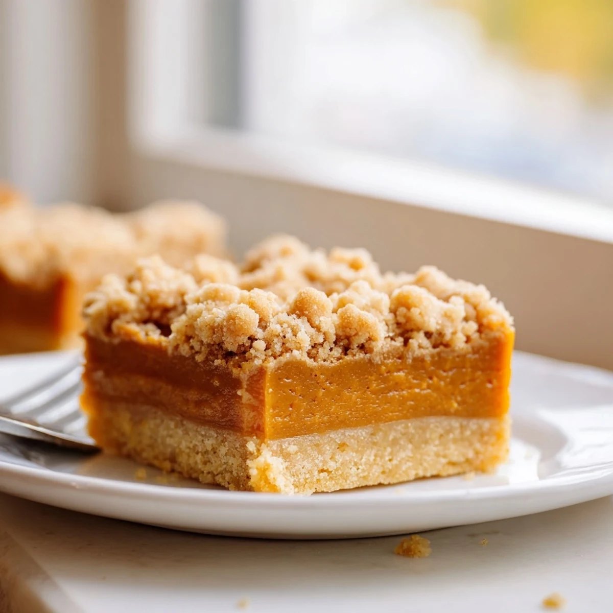 Warm Brown Sugar Maple Pumpkin Butter Bars served fresh from the oven on parchment