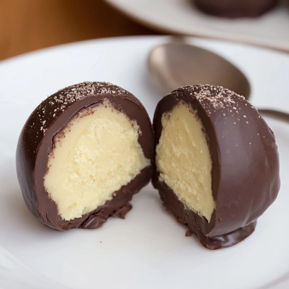 Hand-rolled Dark Chocolate Eggnog Truffles chilled to set, ideal holiday gifts