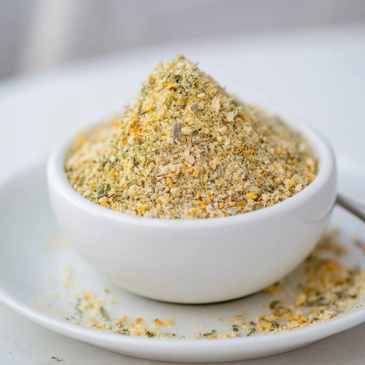 Jar of Vegan Chicken Seasoning For Rubs, Marinades, And Broth, golden powder