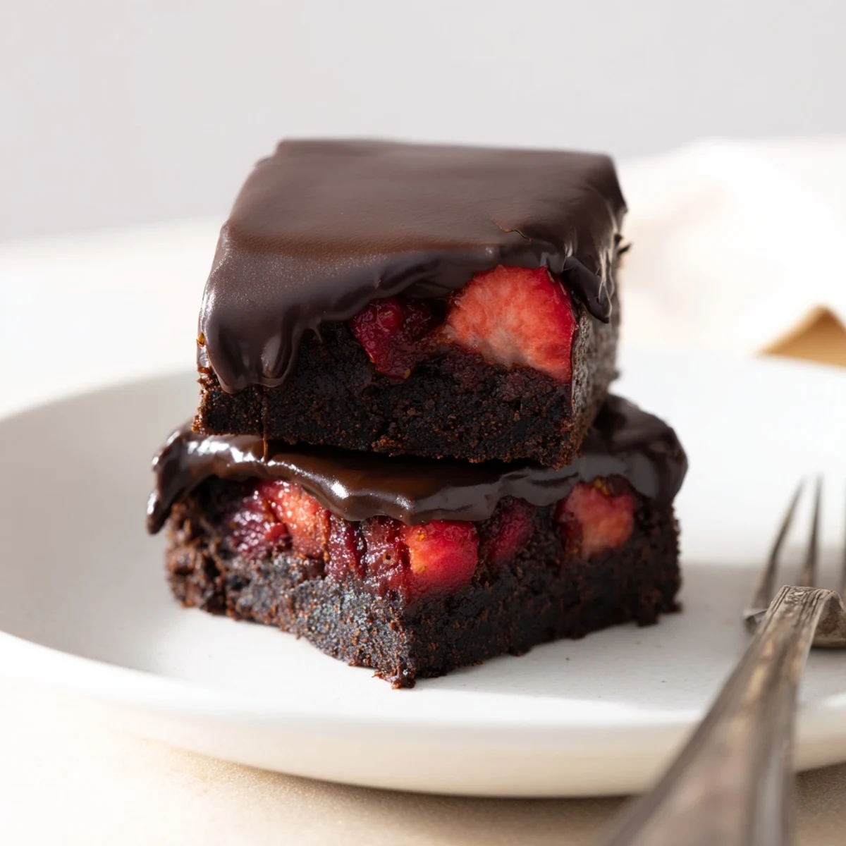 Chocolate Covered Strawberry Brownies