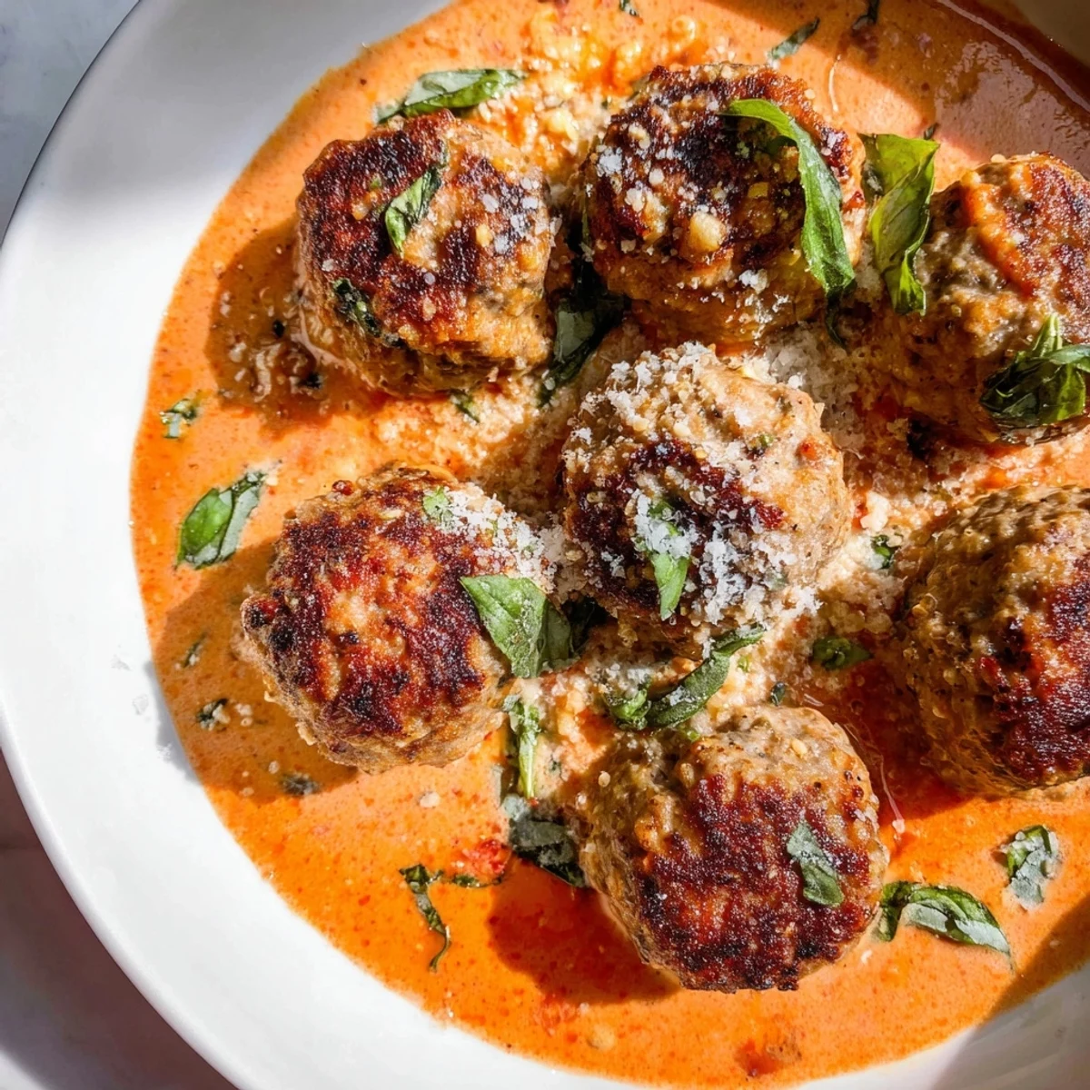 Creamy Tomato Basil Meatballs