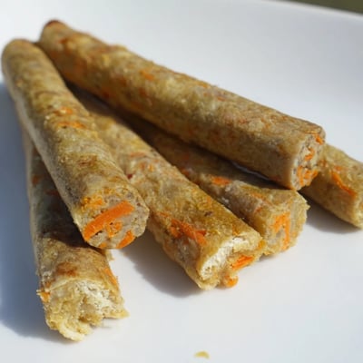 Apple and carrot dog chew sticks