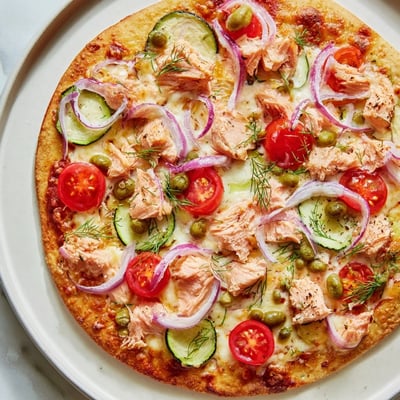 Salmon Tortilla Pizza